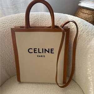 Celine Tan and Cream Tote Bag